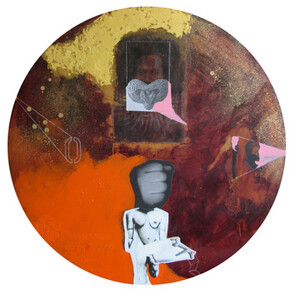 Margaret Aull (detail) Matanui, 2012 - Ochre,Acrylic, gold leafPrivate Collection