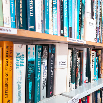 Books on a book shelf