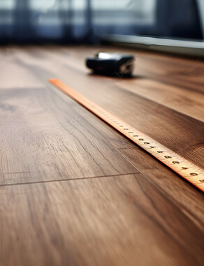 wooden floor with measuring tape for free measure and quote