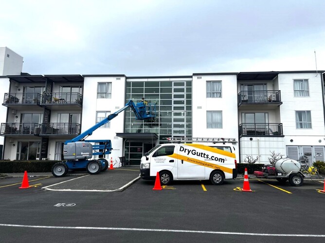 DryGutts commercial building cleaning in Hamilton