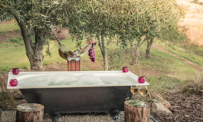 Hot tub bathing | Riverside views at the Green Rabbit | Northland