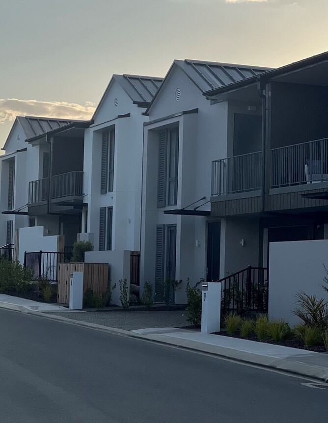 These buildings are a plastered finished