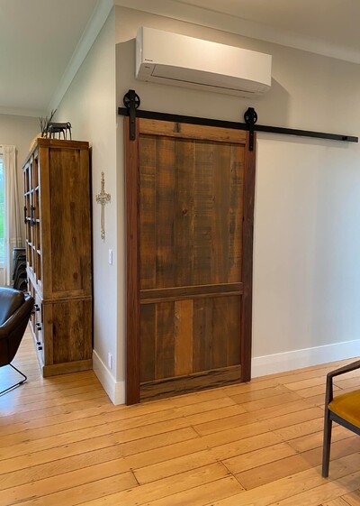Custom wooden hanging door