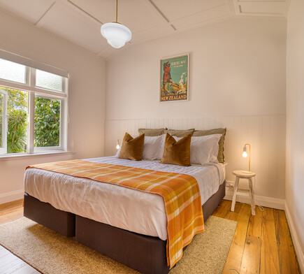 Bedroom in The Bach in Mangawhai