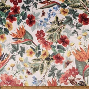 Floral with butterflies velvet