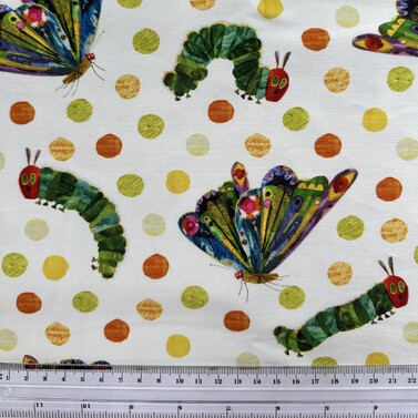 caterpillars butterflies cotton duck fabric