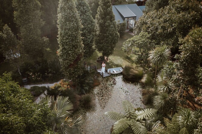 aerial view of Markovina Estate in Kumeu, Auckland