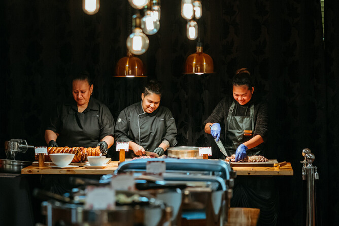 chefs preparing food