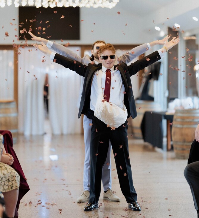 Unique spin on flower girl at Markovina Estate in Kumeu