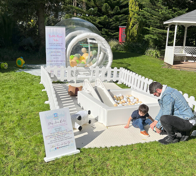 father and son at the play area