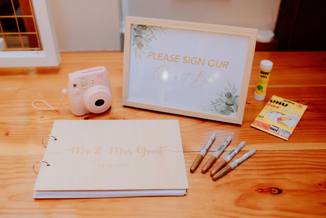 simple wedding signing book