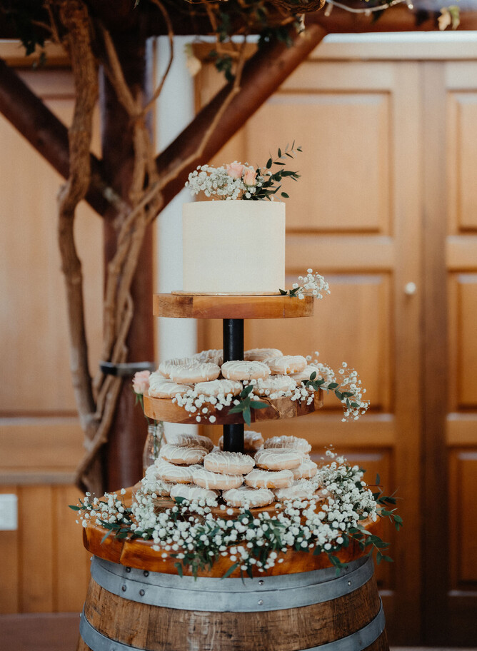 cake and donuts tower