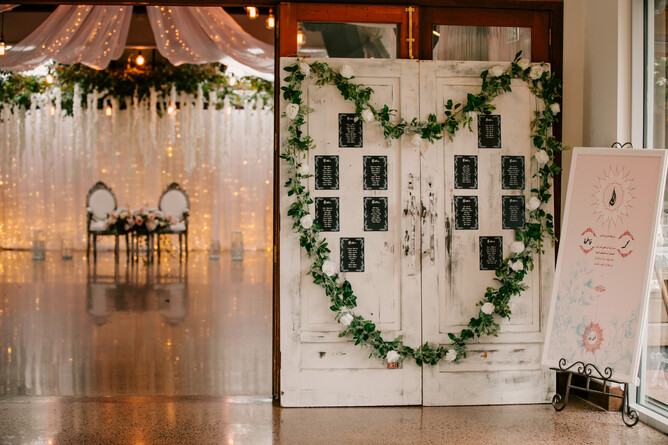 wedding reception seat planat Markovina Estate in Kumeu, Auckland