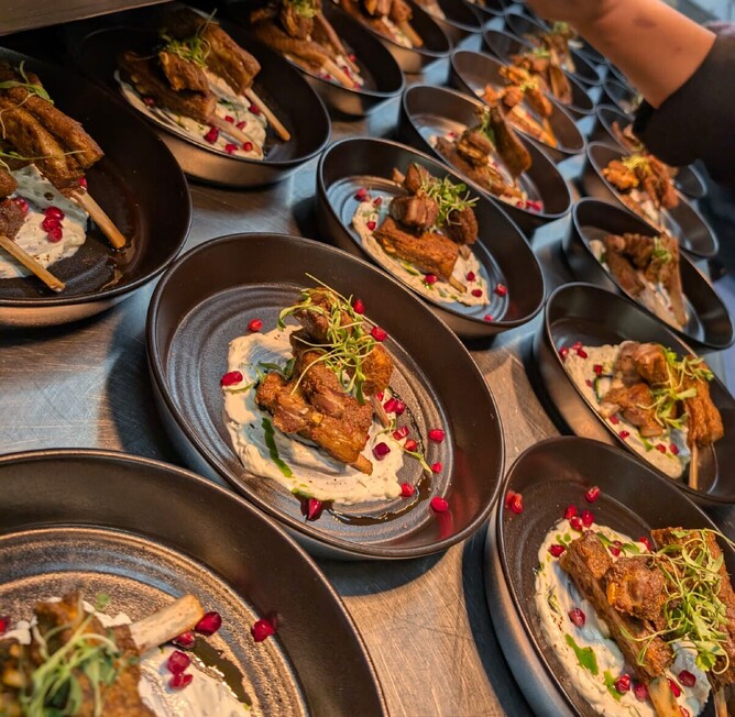 Moroccan lamb ribs with tzatziki