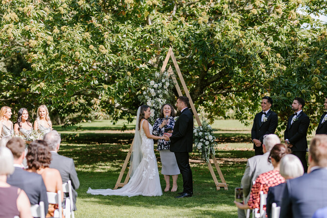 Markovina Vineyard Estate Wedding Venue Chestnut Tree Ceremony in Summer