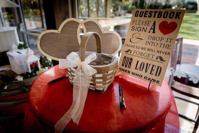 Unique guestbook idea at Markovina Estate in Kumeu, Auckland