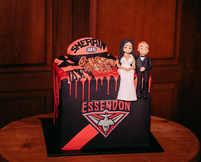 AFL themed wedding cake