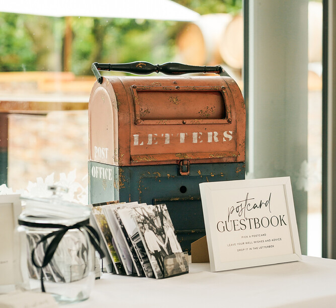 postcard themed guestbook