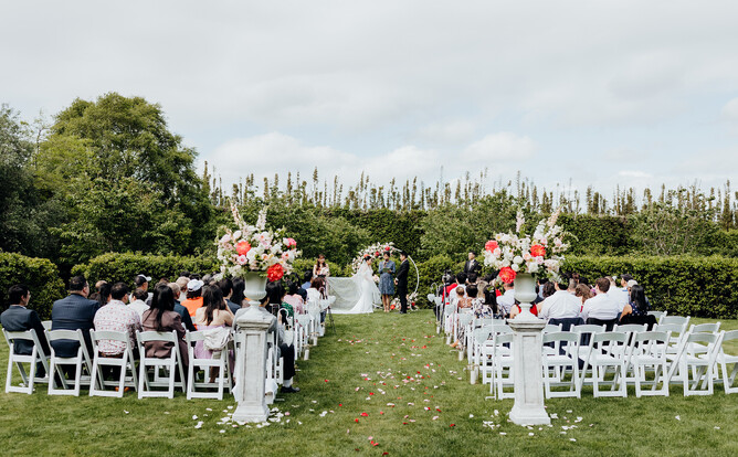 Markovina Estate Wedding Venue Cherry Blossom Round Ceremony