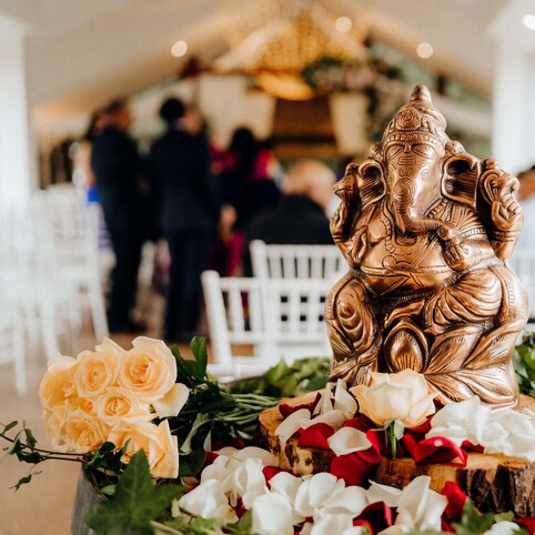 Ganesha statue at wedding ceremony