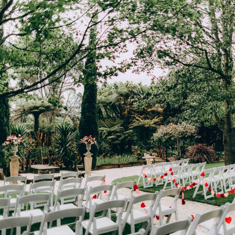 outdoor ceremony set up