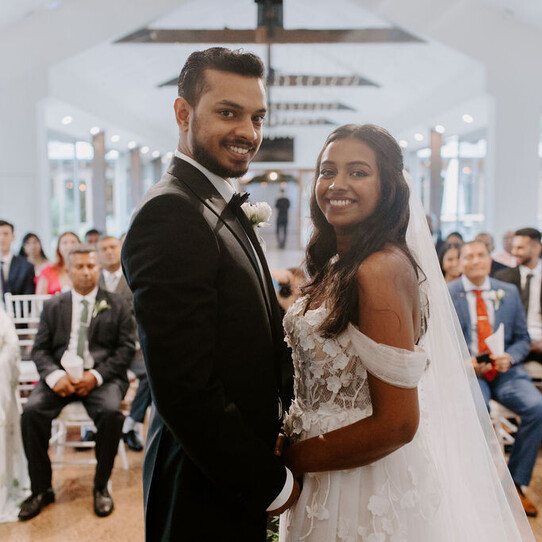 Bride and Groom Just Married