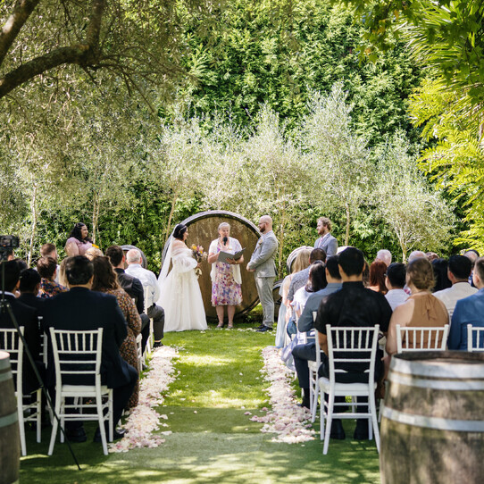 Barrel Feature Wedding Ceremony