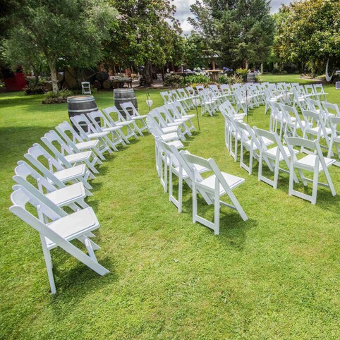 chairs for ceremony set up