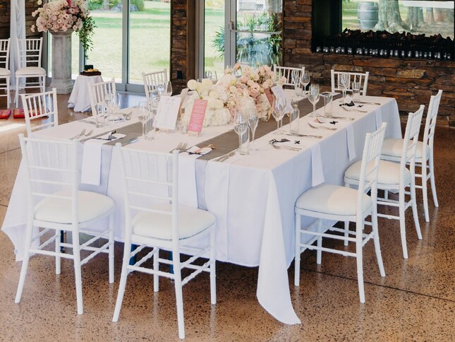 table set up at Markovina