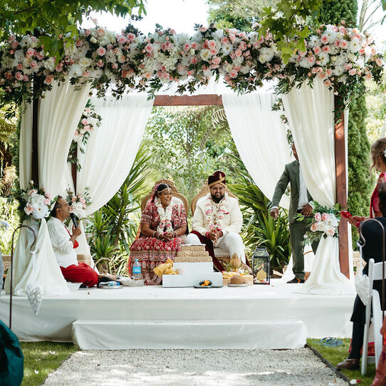 Mandap for Barrel Waterfall Indian Wedding Ceremony