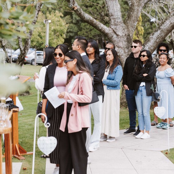 a group of people at open day