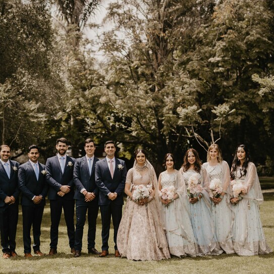 Indian bridal party group photo