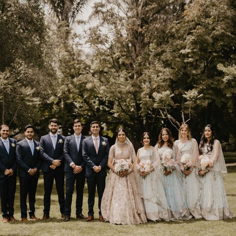 Indian bridal party group photo