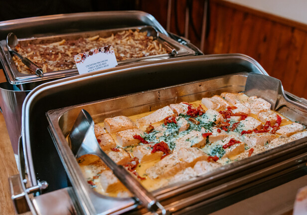 chicken in a chafing dish