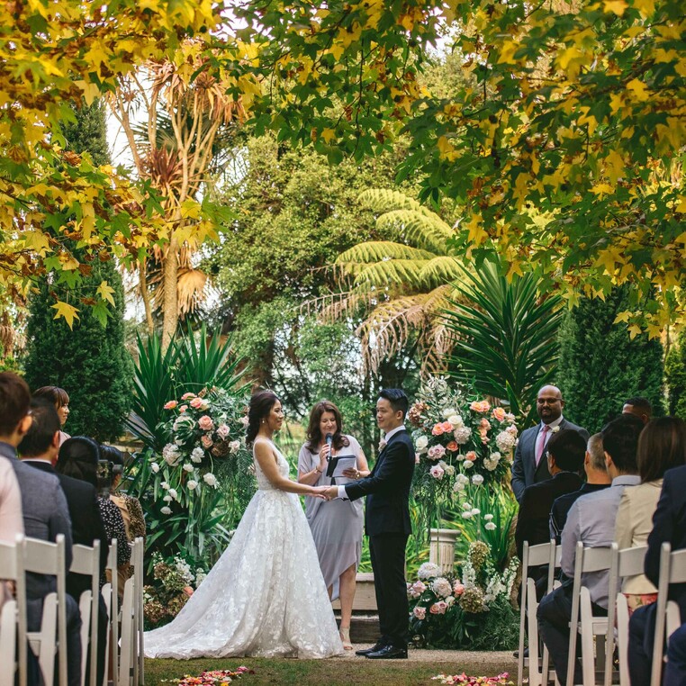 Wedding Ceremony by the Barrel Waterfall