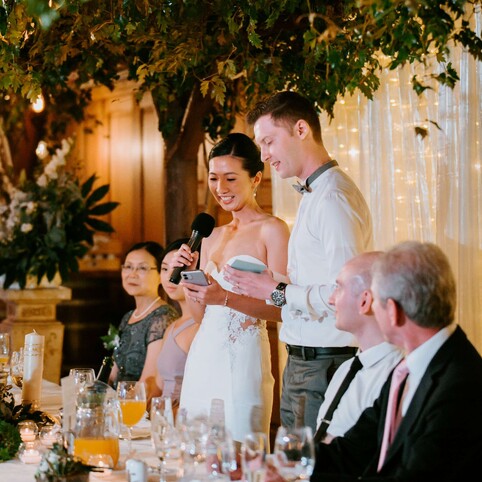 bride giving speech