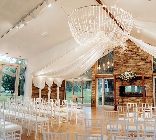 Markovina Vineyard Estate Stone Fireplace Ceremony