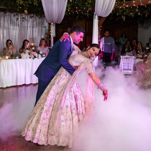 Indian bride & groom dancing