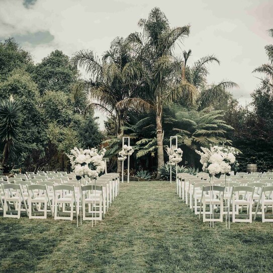 outdoor wedding ceremony set up