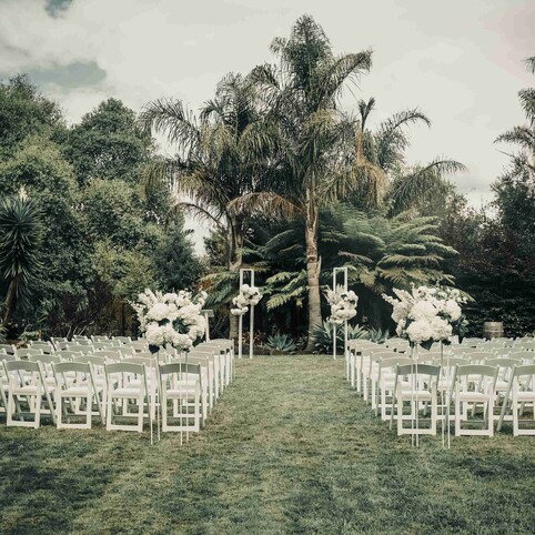 outdoor wedding ceremony set up