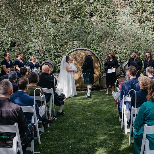 Barrel Feature Wedding Ceremony