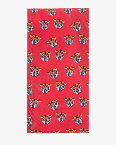 TIGER KING REPEAT BEACH TOWEL - RED