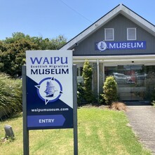 Signs for Waipu Scottish Migration Museum in Waipu