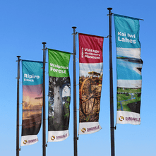 Flags for local attractions near Dargaville