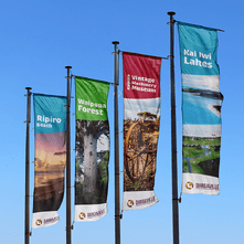 Flags for local attractions near Dargaville