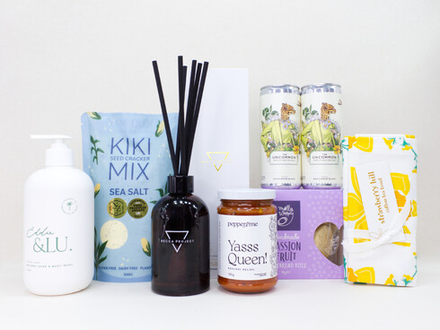 NZ kitchen-themed gift box with kitchen essentials  and treats