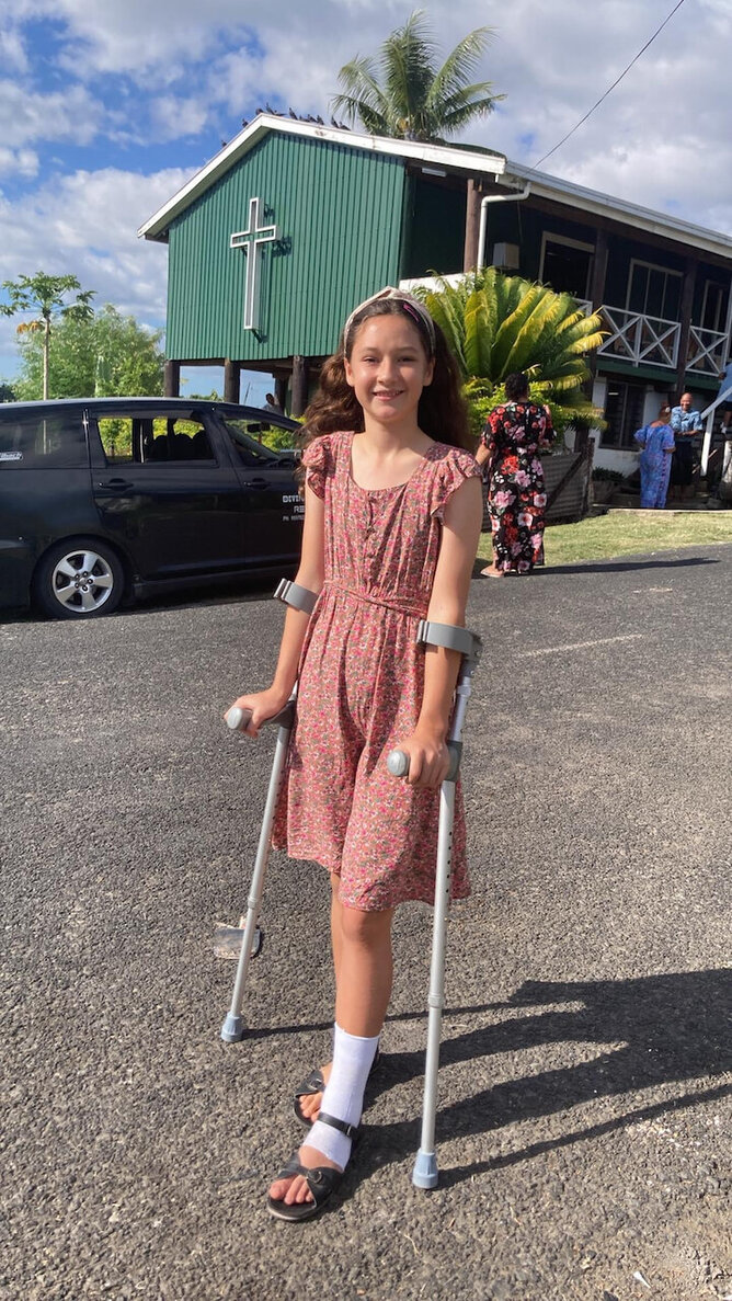 Gabrielle sprained her ankle, but on the bright side it coincided with a 5 week break in gymnastics classes.