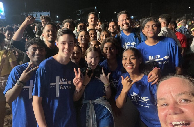 The Living Way youth after the Planet Shakers concert in Lautoka.