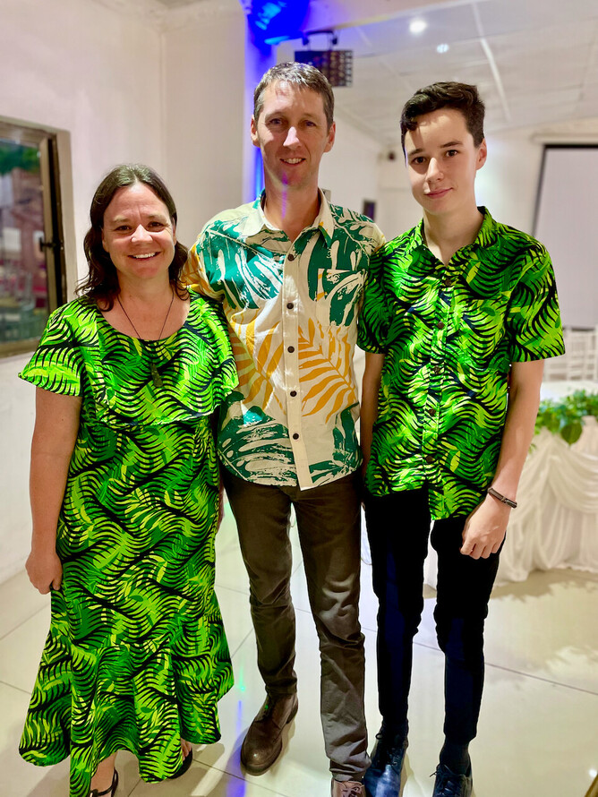 We got all dressed up for a wedding.