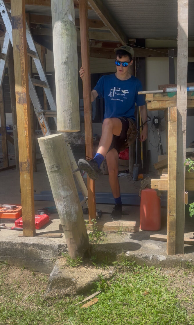 How to remove termite damaged posts with Josh:Step 1 - CutStep 2 - Kick